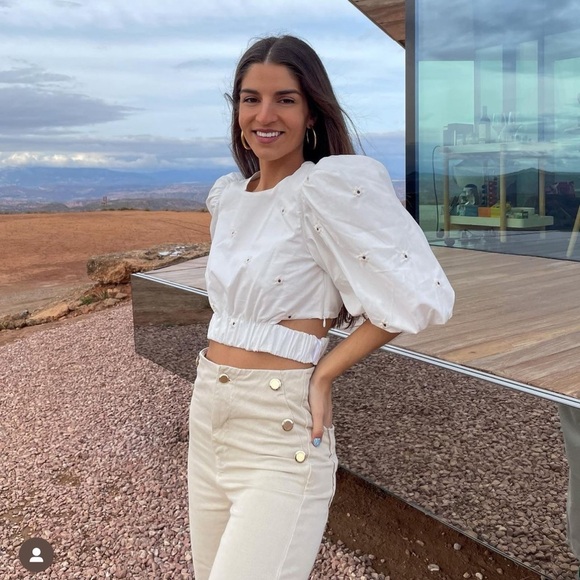 Zara Embroidered Poplin Top With Balloon Sleeves REF. 2320/019 Size XS - Picture 8 of 16